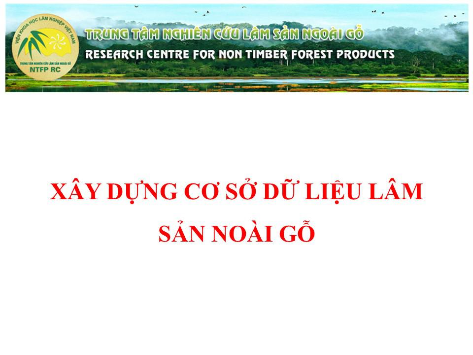 xây dựng cơ sở dữ liệu lâm sản ngoài gỗ